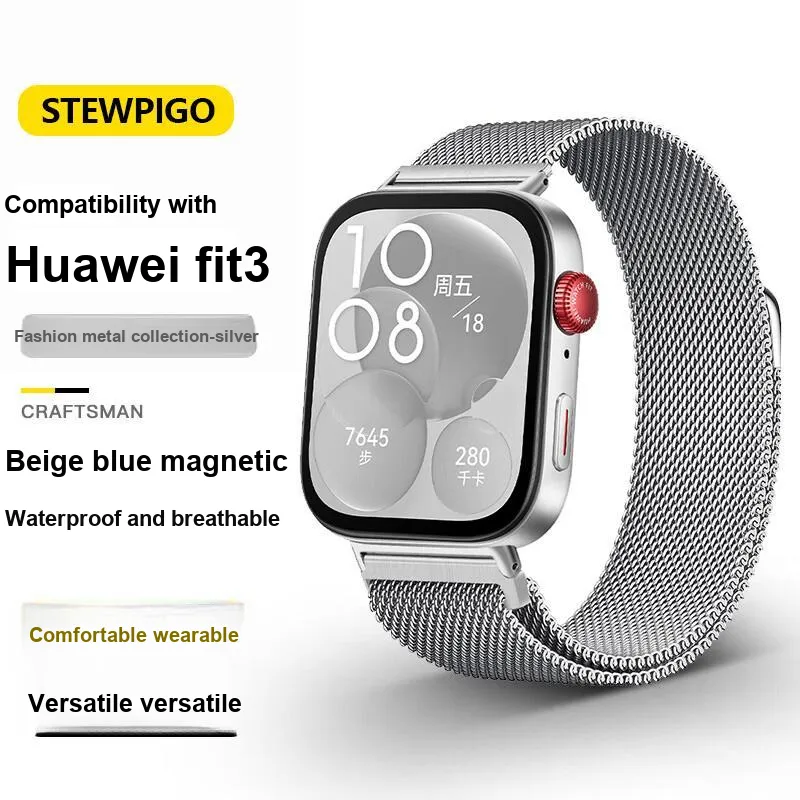 STEWPIGO Huawei Compatibility Watch Band 215mm Metal-3