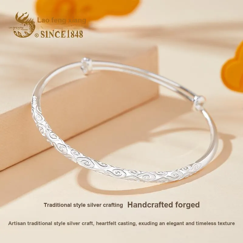 Lao Feng Xiang S999 Fine Silver Bangles Women's-9