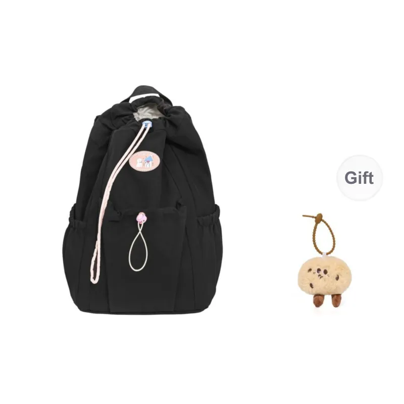 KAMLUI Nylon Backpack Regular Unisex Ecru/Black/Pink/Light Yellow/Light Green-7