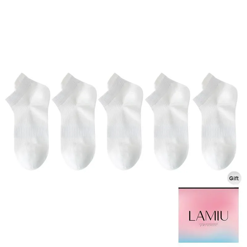 Lan Miao Ankle Socks Women's Shopping Bag 5 Pack-0