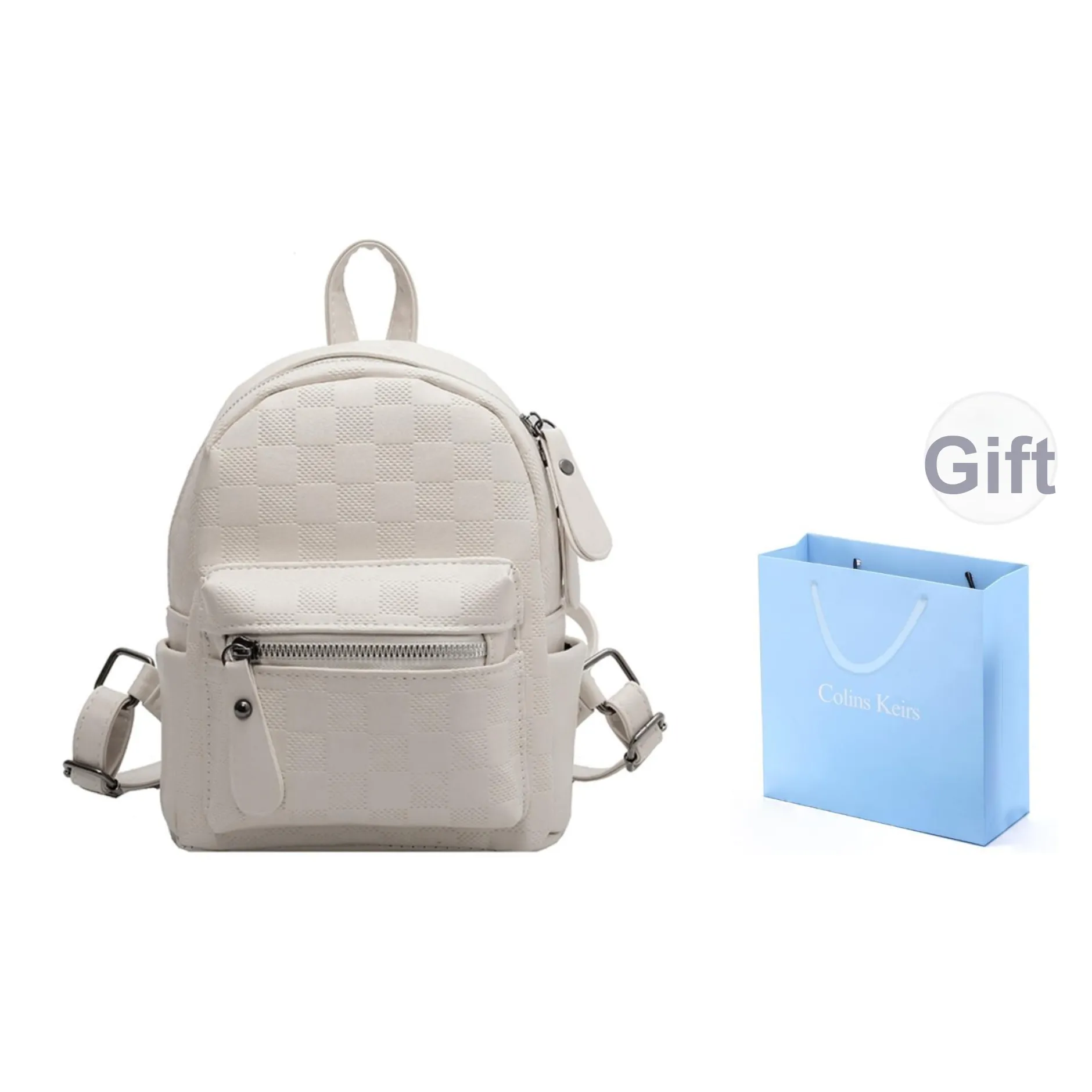 COLINS KEIRS ПУ (полиуретан) Минималистский стиль Повседневный Коммутирование Универсальный Рюкзак Путешественный Рюкзак Обычный Женские Экрю