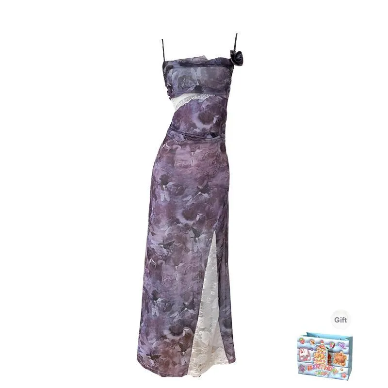 BRASS SCOUT Slip Dresses Women's Purple Dress Shopping Bag-0