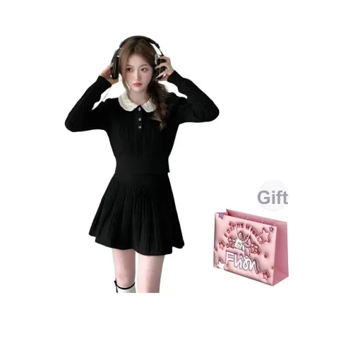 FLIM Черная коробка Женские Комплекты с юбкой