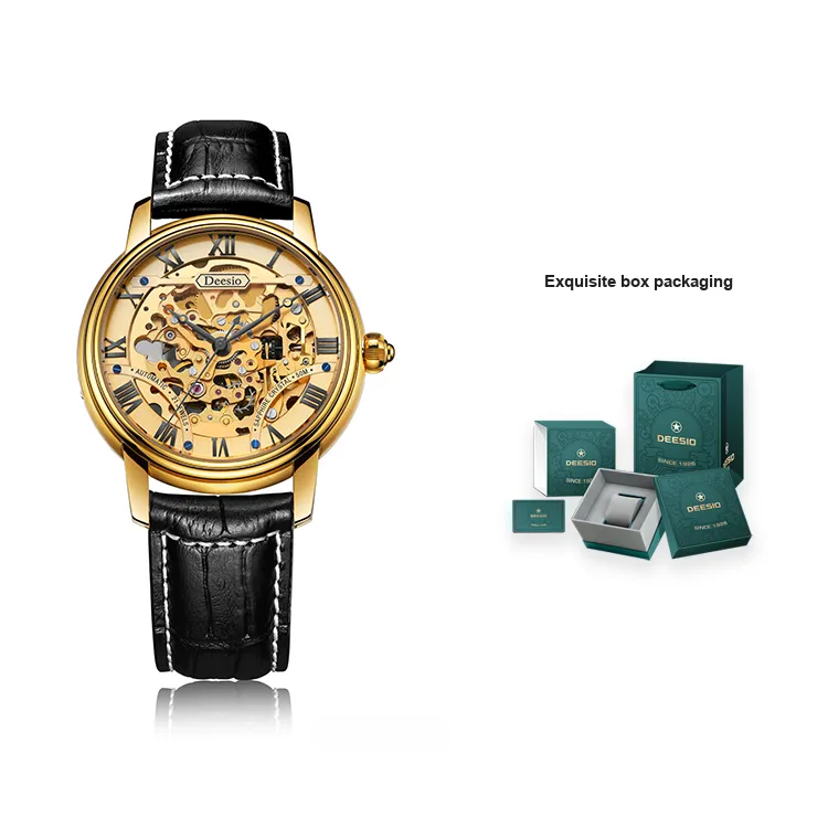 DEESIO Automatic Mechanical Movement Watch Men's Watches Cut Out Dial-12
