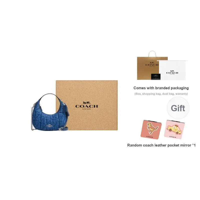 COACH CARMEN Fabric Shoulder Bag Crossbody Bag Handbag Mini Women's Denim Blue-10