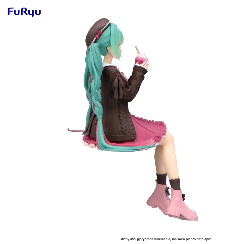 FURYU Hatsune Miku Foam Face Press Fall Date Pink Bonus Gifts 14cm-2