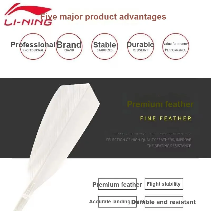 LiNing Duck Feather Shuttlecock Shuttlecocks 12 Pack Unisex-3