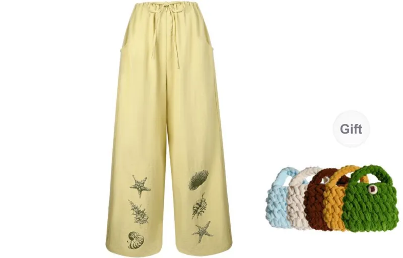 Madgood Casual Pants Unisex Yellow Green Comes With Earphone Case-0