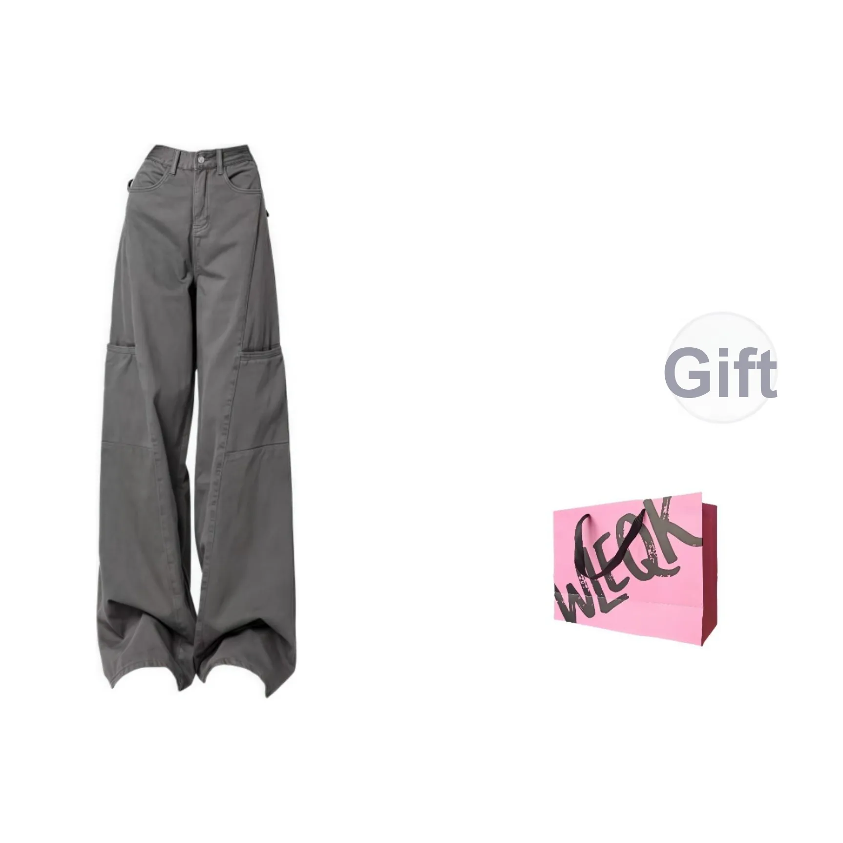 WLEQK Серый Женские Джинсы