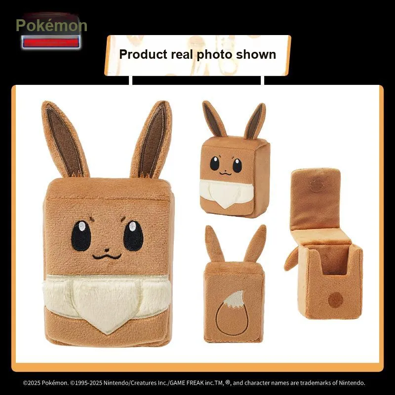 POKEMON Collectible Trading PTCG Zhu, Purple Plush Card Storage Box Combo, Eevee Card Accessories Whole Packaging-1