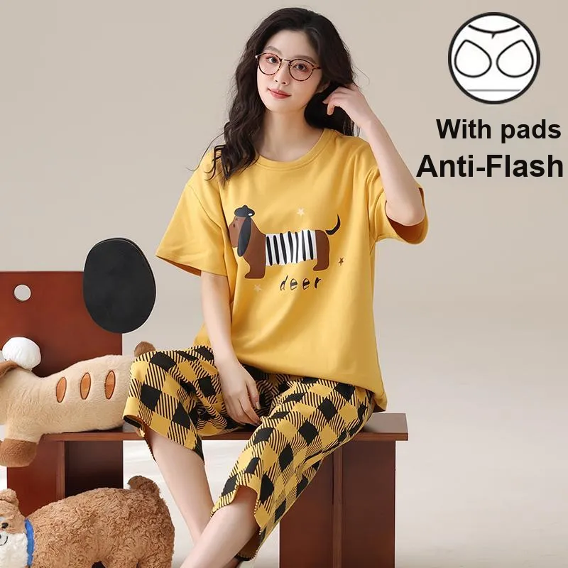 Ta Yan Pajama Set Summer Women's Yellow-5