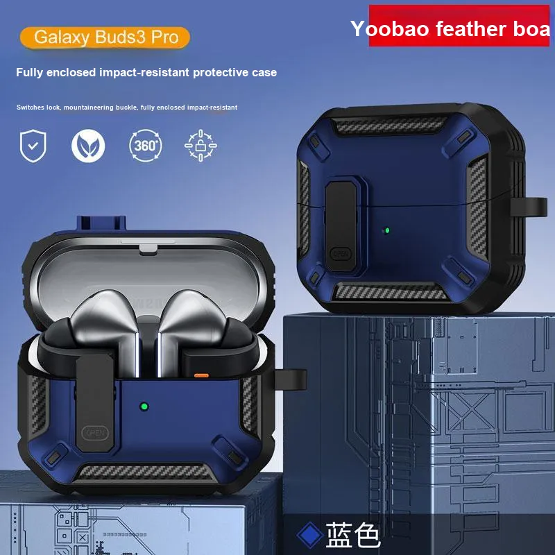 Yoobao Compatibility With Samsung Galaxy Buds3/3 Pro Lock Design, Impact Resistant, With Hooks Headphone Cases-6