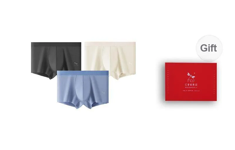RED DRAGONFLY Cotton Panties Men's 3 Pack Gift Box Set-12