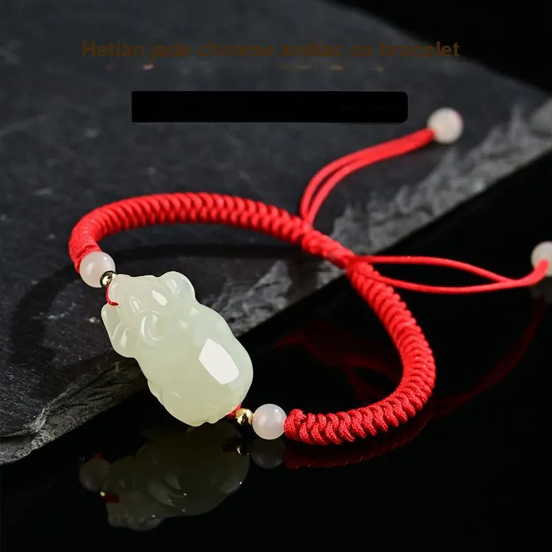 KUNYUYAO Hetian Jade Bracelets Pale Greenish White Jade Unisex-6