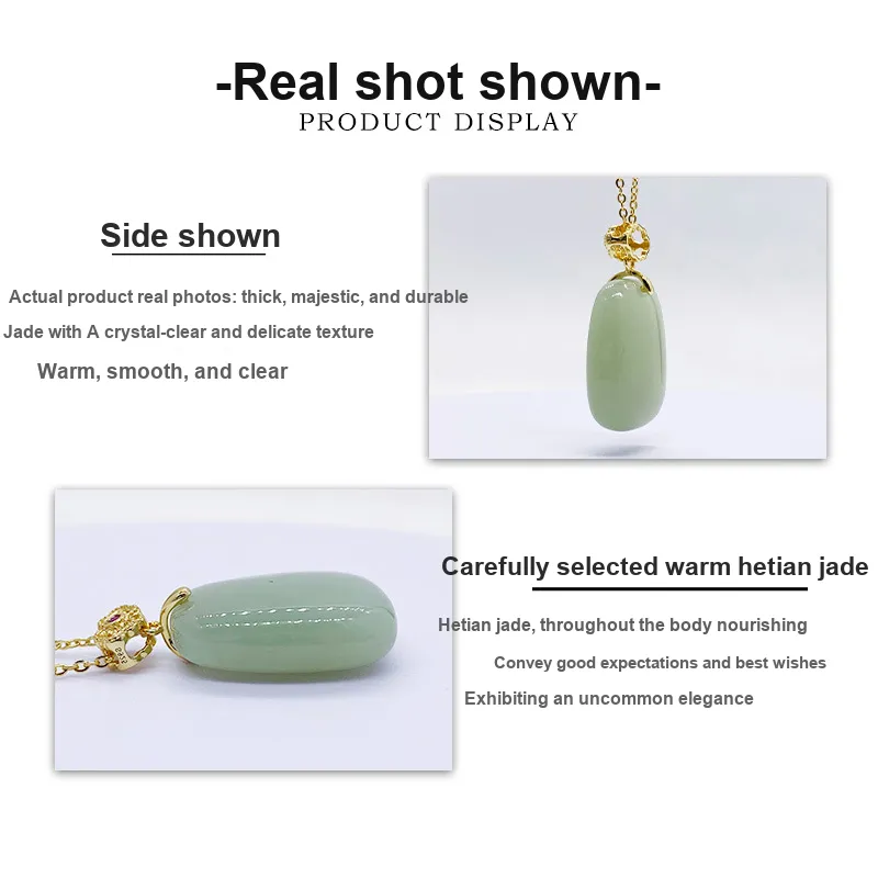 Royal Heaven's Choice Hetian Jade Pendants Pale Greenish White Jade Women's-3