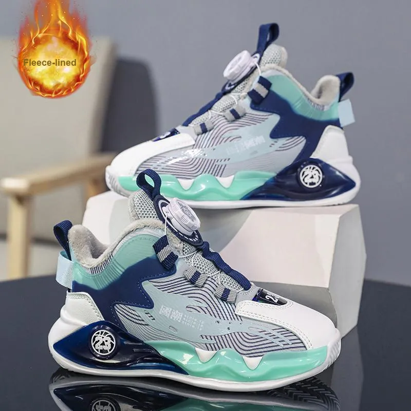Wooden Rabbit Warm Anti Slip And Wear Resistant Lightweight Cushioning Low Top Children's Basketball Shoes Kids'-1