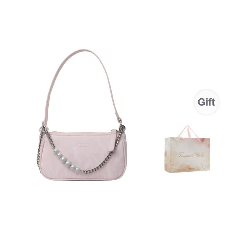 TOUTSEUL YOLO PU Shoulder Bag Women's Ecru/Silver/Black/Pink-17