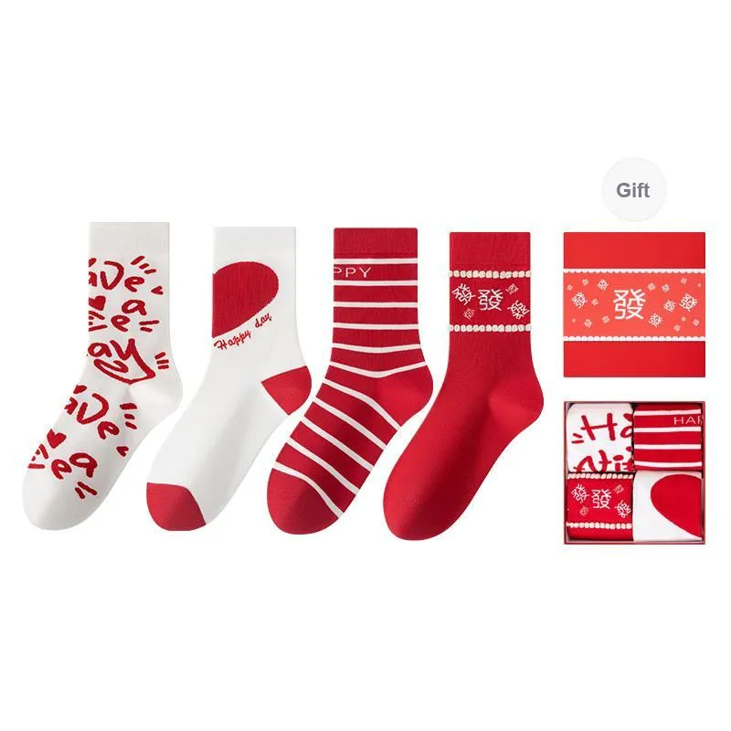 MIIOW Mid Calf Socks Women's Box 4 Pack-8