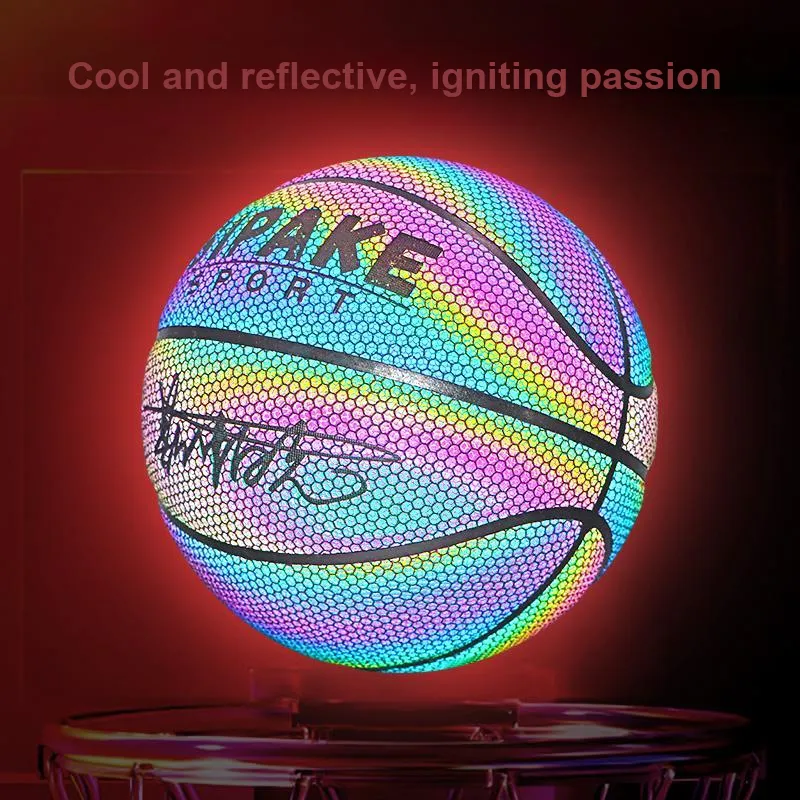 SIPAKESPORT Synthetic Leather Basketball Rainbow Size 7 Reflective Street Unisex-7