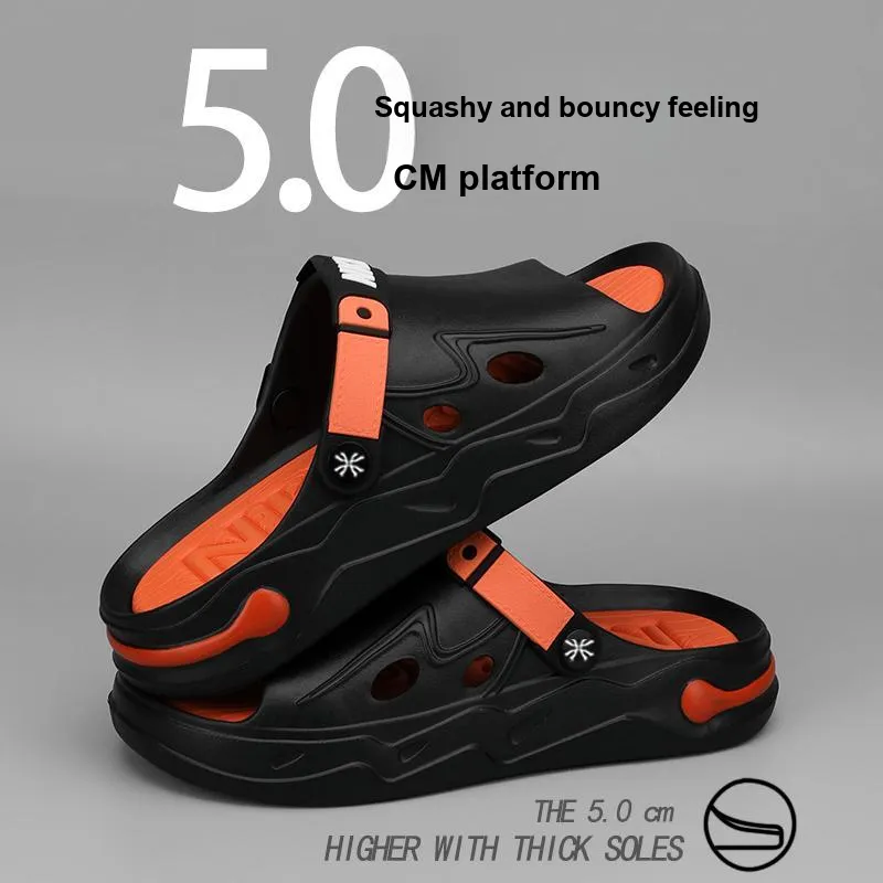 YUZHAOLIN Beach Sandals Men Black Orange Khaki Brown-7