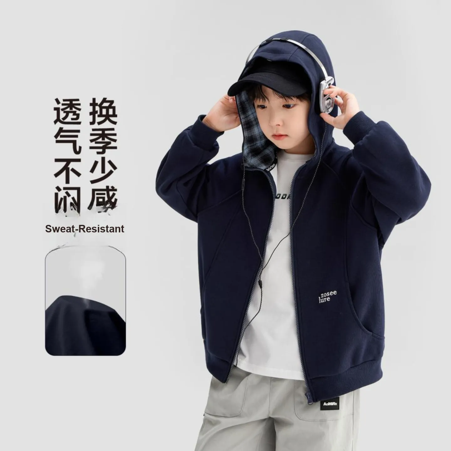 ZOSEE Zippers С капюшоном Куртка Толстовка Детская