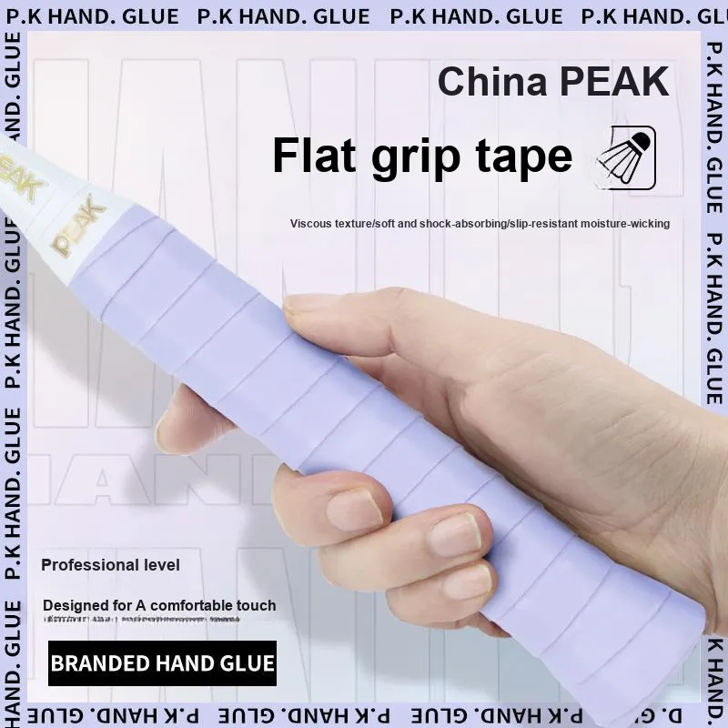 PEAK Badminton Grip Tape Polyurethane + Non-woven Fabric Professional Training Flat Rubber Thin 2/5/10 Pack-52