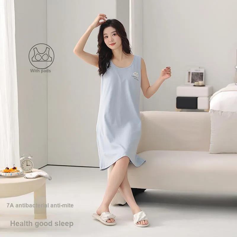 FENTENGCARE Nightgown Women's Sky Blue-2