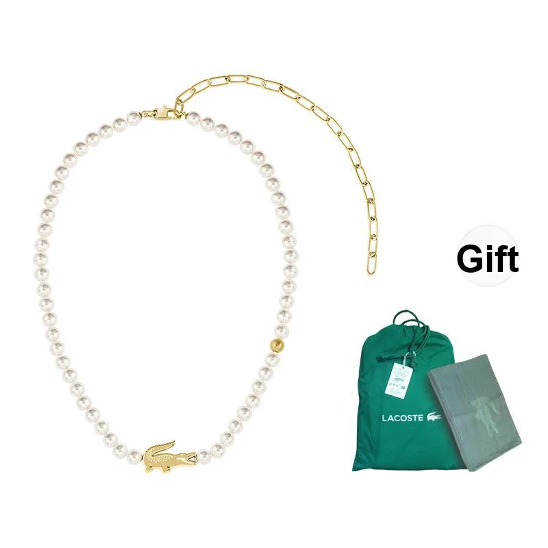 LACOSTE Stainless Steel Necklaces Women's Gold/White 2040429-5