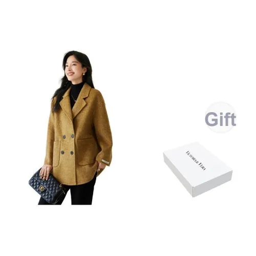 VICTORIA VERA Пальто Женское Желто-Коричневый