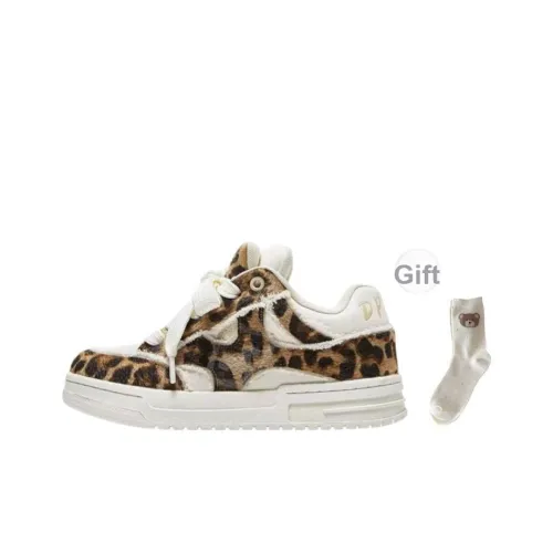 BINGO DUCK Скейтборд Кроссовки Женские с Леопардовым Принтом