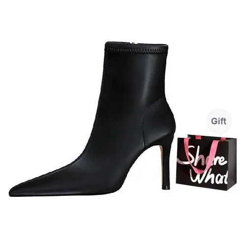 BIGTREE Ankle Boots 7.5cm Women's Black