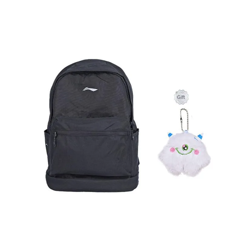 LiNing Sports Life Collection Polyester Backpack Regular Unisex Pure Black-5