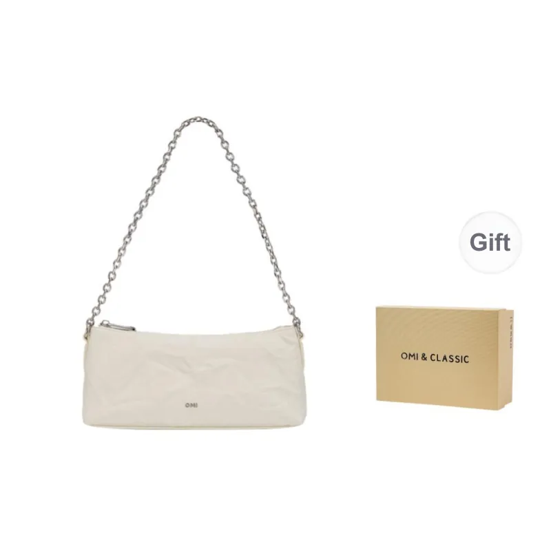 OMI Synthetic Leather Shoulder Bag Regular Small Size Women's Brown/Black/White/Pink-4