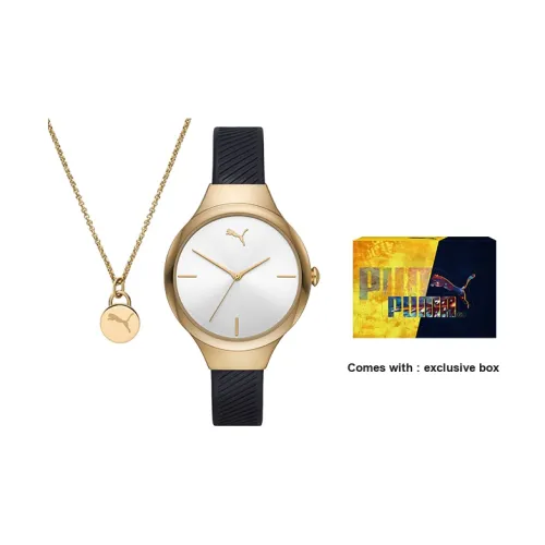 PUMA Женские часы Кварцевый механизм ПУ (полиуретан) Ремешок Серебристый циферблат