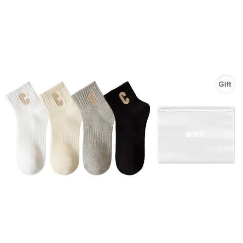 Temooues Ankle Socks Women's Shopping Bag 4 Pack