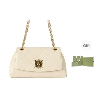 VANESSA HOGAN Helios Series Cow Split Leather Shoulder Bag Regular Women's Black/Ecru