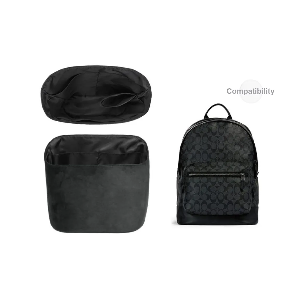 GUYI German Fleece Bag Accessory Bag Insert Unisex Black