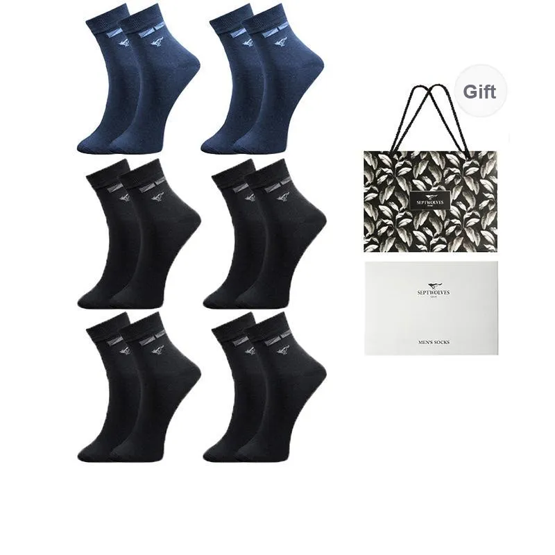SEPTWOLVES Mid Calf Socks Men's 6 Pairs Box Included-18