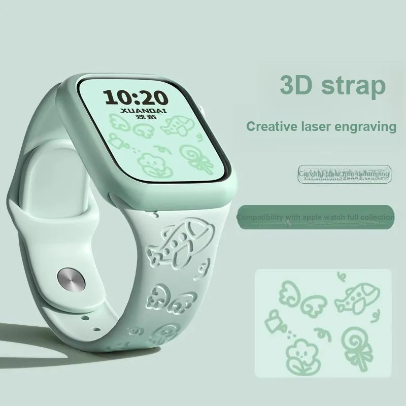 Mr. Strap Watch Band Apple Compatibility Silicone Material-3
