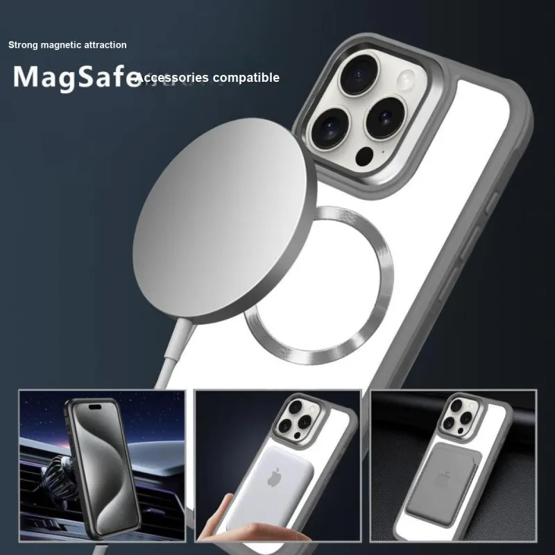 Record Star Acrylic Material Magnetic Electroplated Eye Phone Cases Compatibility IPhone15/16 Girlish-4