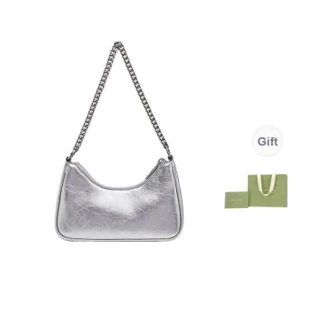 VANESSA HOGAN Vh Classic Series Cow Leather Shoulder Bag Chain Shoulder Bag Small Size Women's Silver/Black