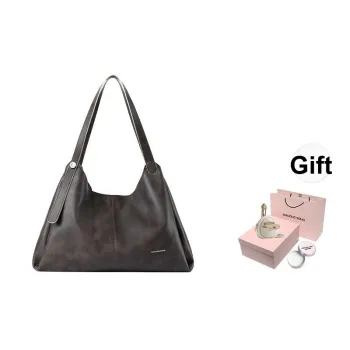 AMAZING SONG Synthetic Leather Tote Bag Shoulder Bag Women's Blueberry/Hazelnut