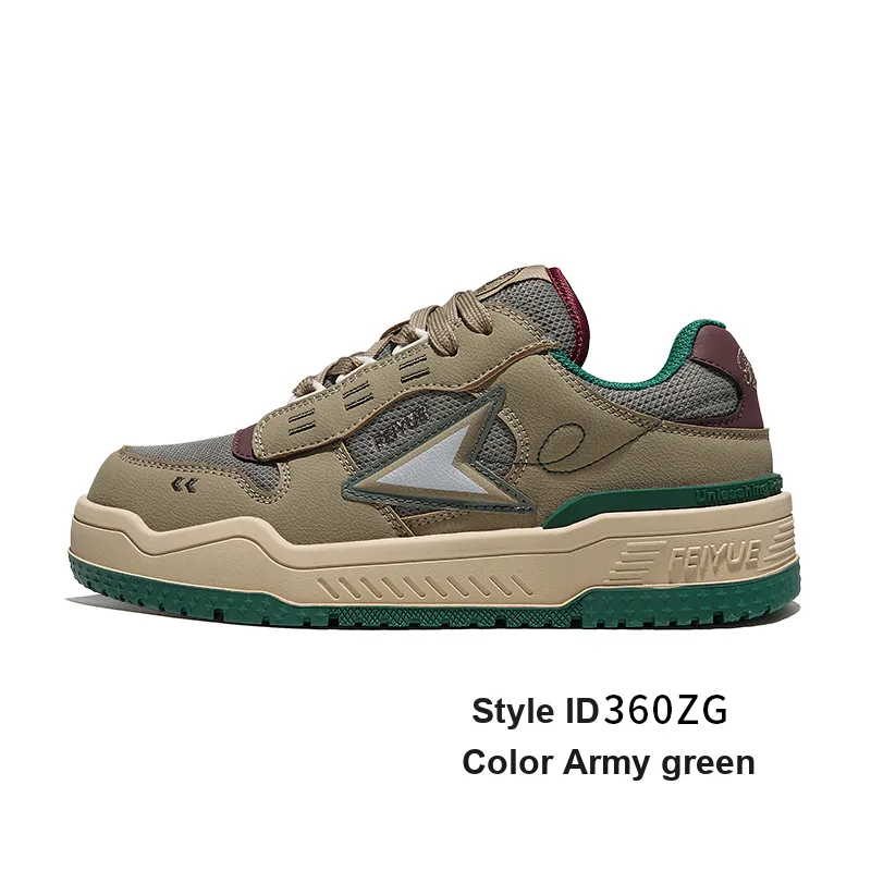 Feiyue Back To School Commute Anti-Slip Wear-Resistant Low-Top Skateboard Shoes Unisex Green-5