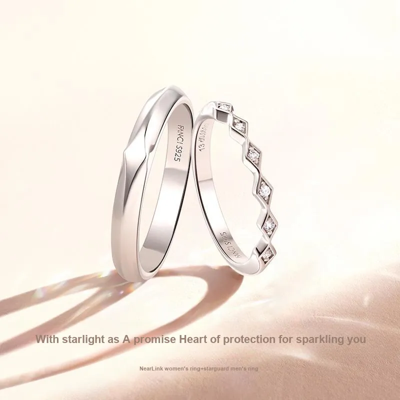 FANCI S925 Silver Set With Lab grown Diamonds Rings Unisex-1