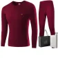 Men's Crew Neck Clothing Sets (Burgundy) 100% cotton Antibacterial Soft/Shopping Bag Included