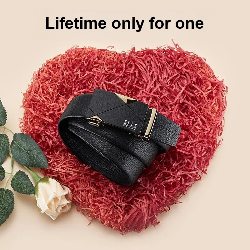ELLE HOMME Top Grain Cow Leather Business Workplace Etiquette Elegance Belt Men's Gunmetal Width 3.5CM-11