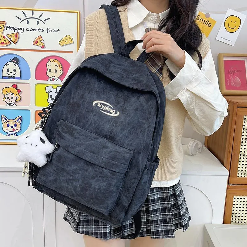 BUBM Nylon Backpack Regular Unisex White/Black/Burgundy/Blue-13