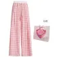Pink Plaid Casual Pants+Box