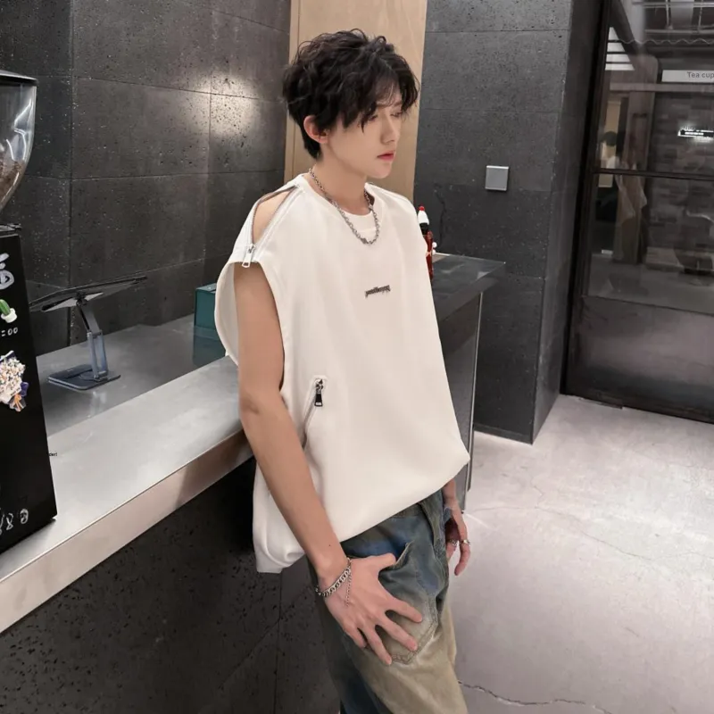 TESTUNG Fashion Versatile Sleeveless Sports Shirt Unisex-14
