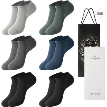 SEPTWOLVES Ankle Socks Men's 6 Pairs Gift Box Packaged